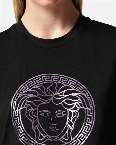 t shirt logo versace donna|versace medusa t shirt.